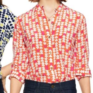 C. Wonder heart print silk blouse - M